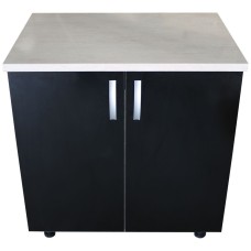 Masca pentru chiuveta cu 2 usi 80 cm Zebra, wenge/Negru lucios, cu blat Travertin, 80 x 85 x 60 cm